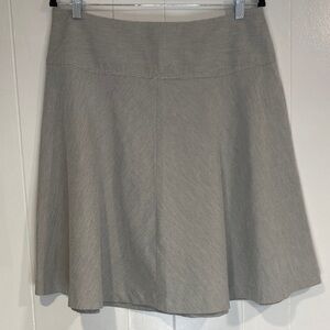 Anni Kuan Skirt Knee Length Micro Stripe Seersucker Cotton Navy White Size 10